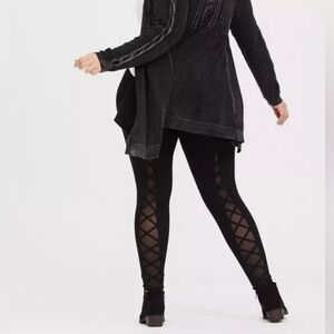 NWT Torrid Premium Legging - Lattice Mesh Insert Black